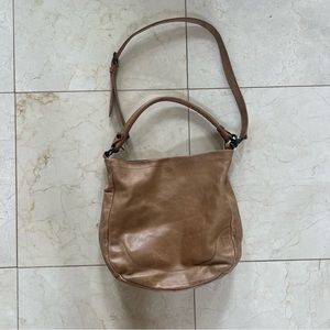 Frye Tan Leather Hobo Shoulder Tote Bag